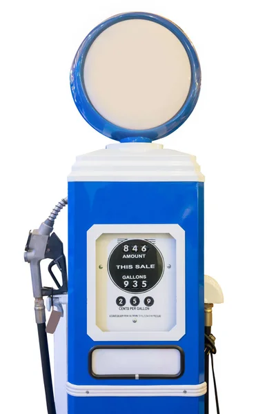 Vintage retro oil gasoline pump in blue color — Stock Photo, Image