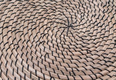 Closeup doku kahverengi hasır dokuma desen