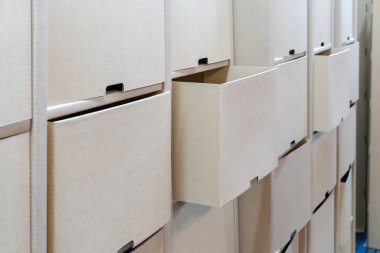 Satır cardbaord çekmece iç dekorasyon için. 