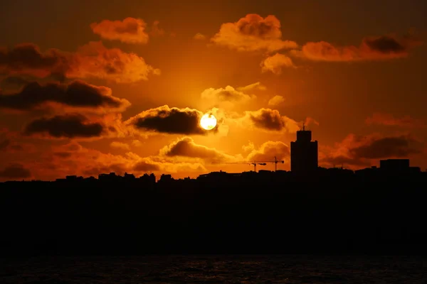 Puesta Sol Ciudad — Foto de Stock