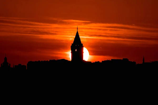 Torre Galata Atardecer — Foto de Stock