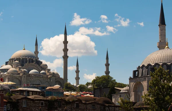 Mesquita Suleymaniye Mesquita Rustem Pasa Distrito Eminonu Istambul Ramadã Iftar — Fotografia de Stock
