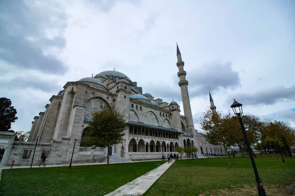 Мечеть Сулеймание Сада Облачным Небом — стоковое фото