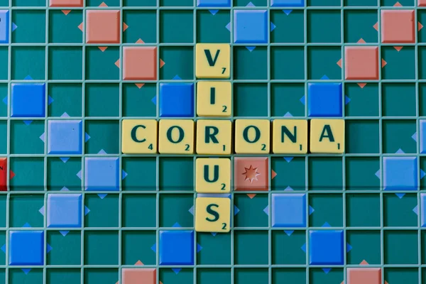 Coronavirus Quarantäne Tagen Auf Dem Wortspielbrett — Stockfoto
