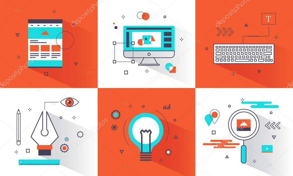 Creative Infographics design concept. Creative idea concept.Flat line style design for web banner, business creative, education, poster design and advertising. Vector illustration.