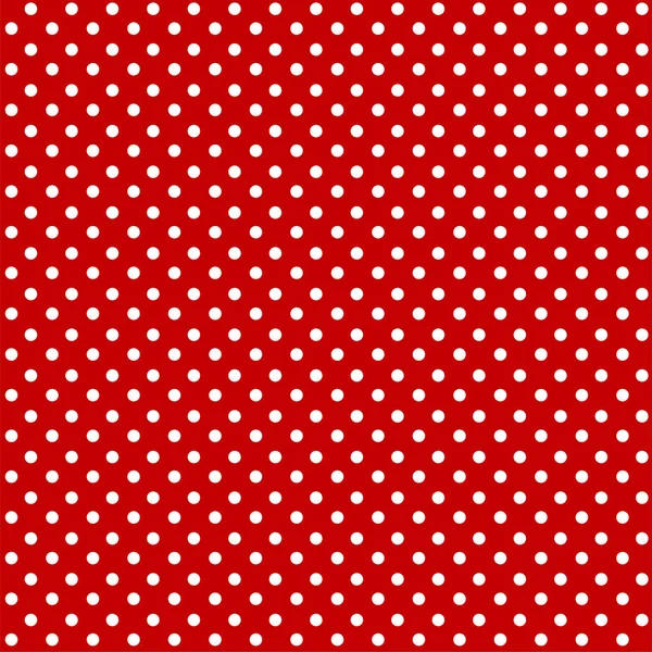 Vermelho e branco polka dot padrão sem costura — Vetor de Stock