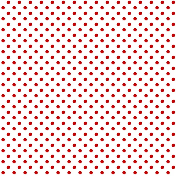 Vermelho e branco polka dot padrão sem costura — Vetor de Stock
