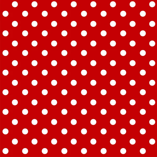Vermelho e branco polka dot padrão sem costura . — Vetor de Stock
