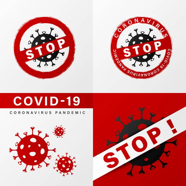 Stop Coronavirus Concept Template Social Media — Stock Vector
