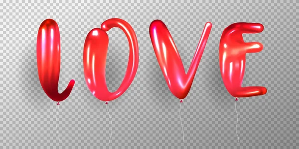 Globos Helio Rojo Amor Ballon Texto — Vector de stock