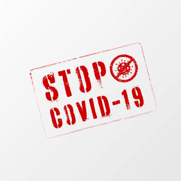 Stop Coronavirus Postzegelvector Coronavirus Uitbraak Covid Gevaar Volksgezondheidsrisico Ziekte Griepuitbraak — Stockvector