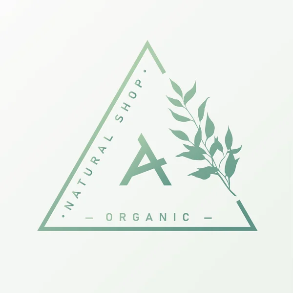 Logo Natural Orgánico Para Branding Identidad Corporativa Packaging Tarjeta Visita — Archivo Imágenes Vectoriales