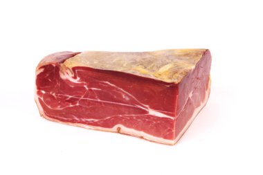 Beyaz bir arka plan üzerinde izole domuz jambon