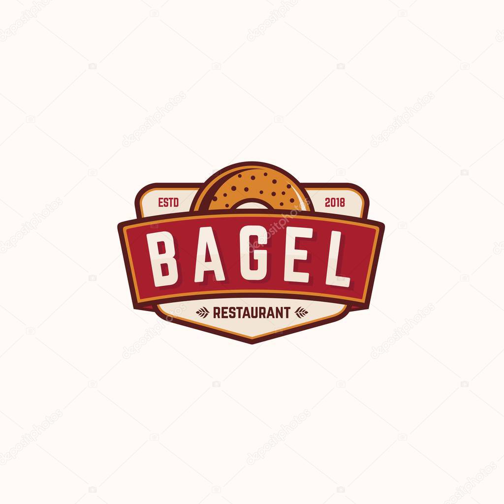 Bagel Restaurant symbol vector logo template - Illustration