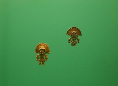 Pre-Columbian gold figures from Colombia clipart