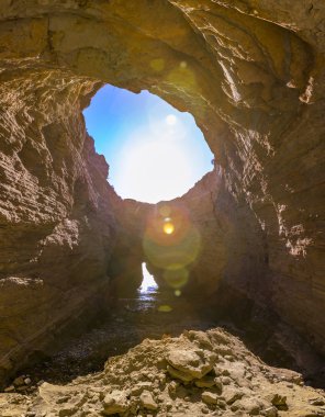 Cabrillo Ulusal Anıt lens flare panorama gizli mağara