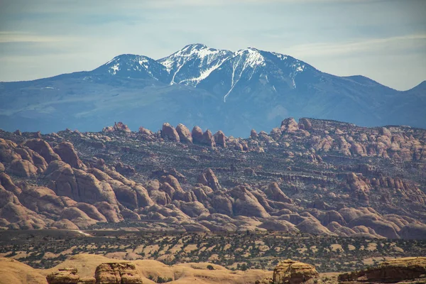 A La Sal-hegység látható nyomot a Moab — Stock Fotó