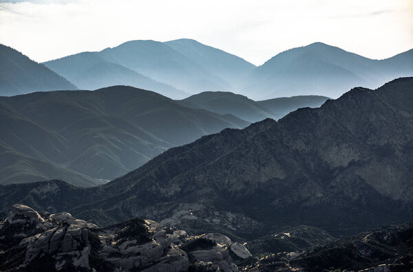Layered mountains in California