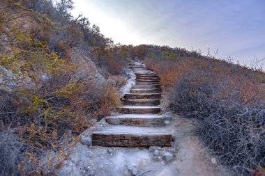 Arizona wilderness panoramic of an empty river bed clipart