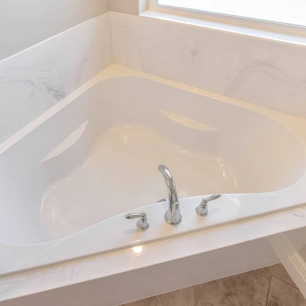 Square frame High angle of modern spa bath in new home — Stock Photo, Image