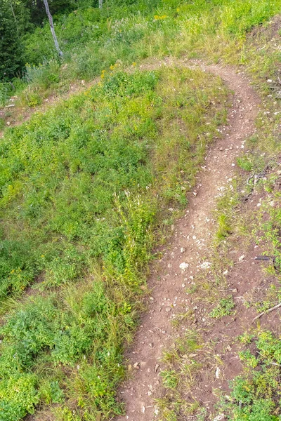 У день літнього сонцестояння на горі Парк - Сіті - Юта закрийте брудний слід. — стокове фото