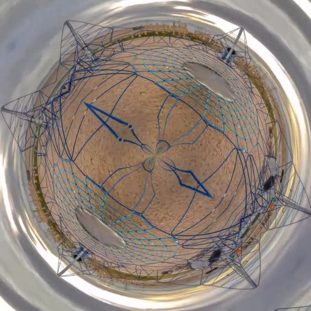 犹他州破晓游乐场钢丝绳爬升框架的概念重构 — 图库视频影像