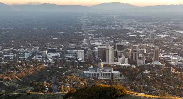 Veduta aerea panoramica di Salt Lake City Utah USA — Foto Stock