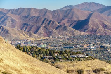 Utah Vadisi ve Salt Lake Şehri 'nin havadan görünüşü