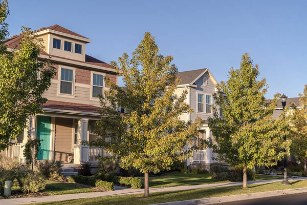 Row of houses on an urban street