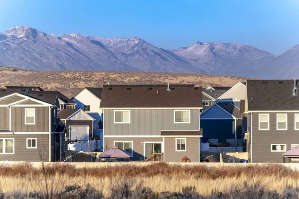 Traditional American two story houses in valley