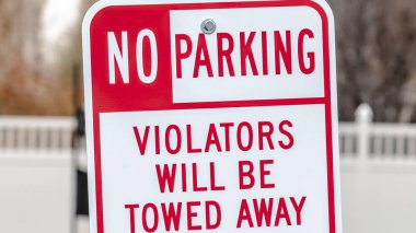 Panorama frame No Parking sign with Tow Away warning
