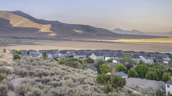 Panorama Utah Valley y Utah Lake al amanecer — Foto de Stock