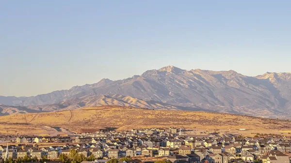 Πανόραμα πλαίσιο Θέα πάνω από την Utah Valley κατά την ανατολή — Φωτογραφία Αρχείου