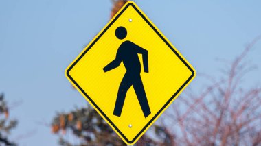 Panorama Traffic warning sign for a pedestrian crossing