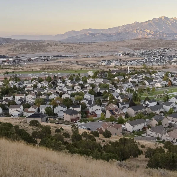 Cuadro cuadrado Vista general del valle de Utah al amanecer — Foto de Stock