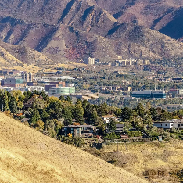 Vista aérea cuadrada del valle de Utah y Salt Lake City — Foto de Stock