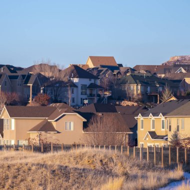 Kare çerçeve Kış mevsiminde Amerikan şehrinin bir parçası