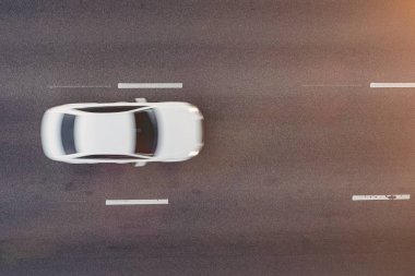 Araba yol üzerinde yukarıdan