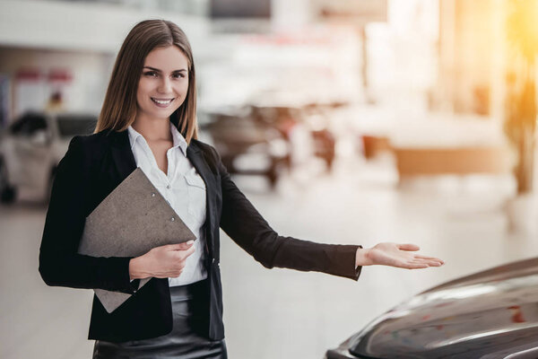 Salesperson at car dealership