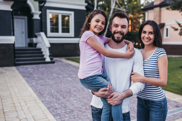 Happy family outdoors