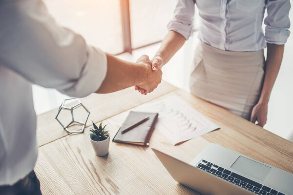 Couple working in office