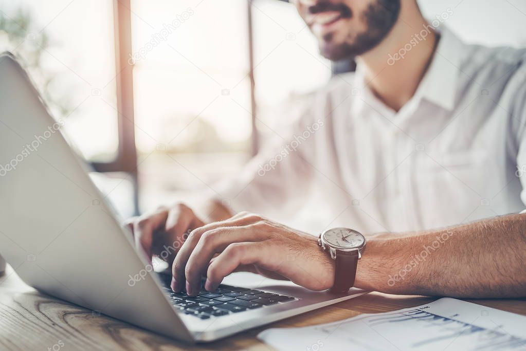 Young businessman working