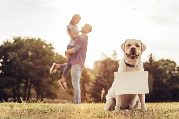 Paar met hond — Stockfoto