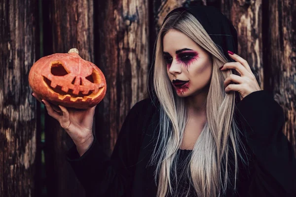 Halloween czarny czarownica — Zdjęcie stockowe