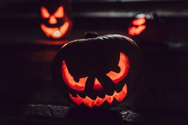 Zucche spaventose di Halloween — Foto Stock