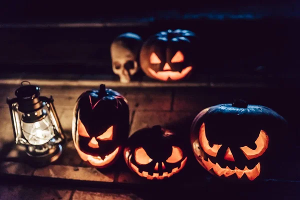 Przerażające dynie halloween — Zdjęcie stockowe