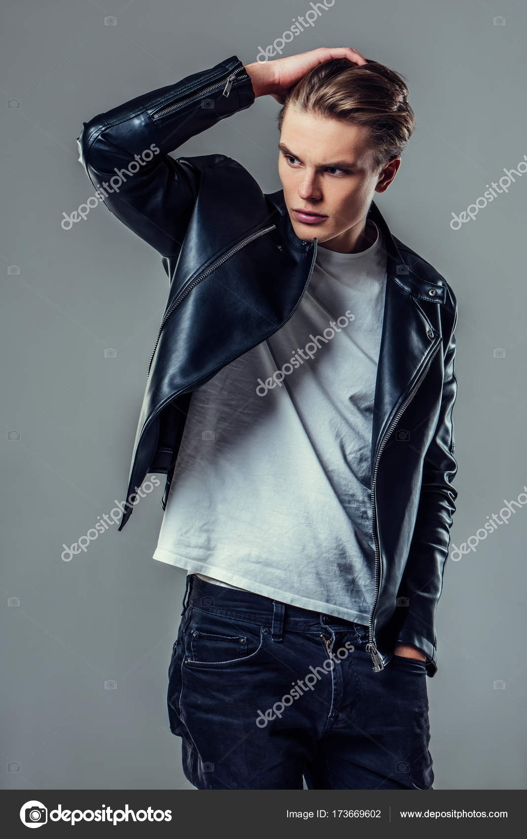 Handsome man on grey background Stock Photo by ©4pmphoto@gmail.com ...