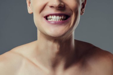 yakışıklı bir adam gri arka plan üzerinde