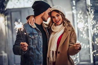 Couple outdoor in winter
