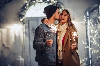 Couple outdoor in winter